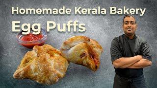 Homemade Kerala Bakery Egg Puffs മുട്ട പഫ്സ് with Chef Binoj | English subtitles