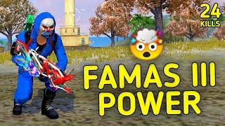 SOLO VS SQUAD || FAMAS III THE REAL POWERHOUSE!!! UNSTOPPABLE WEAPON IN FF || 90% HEADSHOT INTEL I5