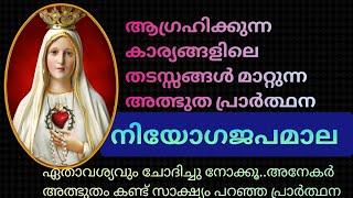 ആഗ്രഹിച്ചകാര്യങ്ങളിലെ തടസ്സംമാറി അനേകർ സാക്ഷ്യംപറഞ്ഞ അത്ഭുത പ്രാർത്ഥനനിയോഗ ജപമാല