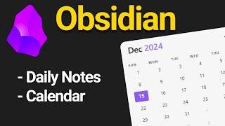 Daily Notes and Calendar in Obsidian