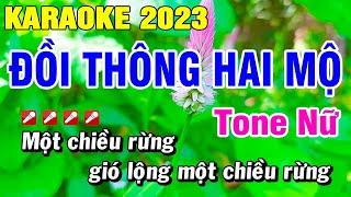 Karaoke Đồi Thông Hai Mộ Tone Nữ (Beat Hay) Nhạc Sống | Hoài Phong Organ