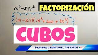 FACTORIZACIÓN: SUMA O DIFERENCIA DE CUBOS PERFECTOS paso a paso!