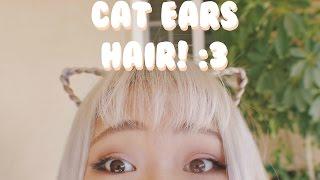 CAT EARS HAIR- NO WIRE- NO HAIRSPRAY =^^=