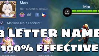 How to change name with only 1-3 letters. | MLBB