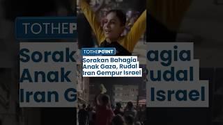 Anak-anak Palestina Bersorak Gembira Saksikan Ratusan Rudal Iran Hantam Israel, Teheran Berpesta