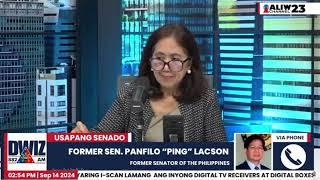 PING LACSON on Trader approached by Alice Guo and on OVP Budget: Interview on DWIZ