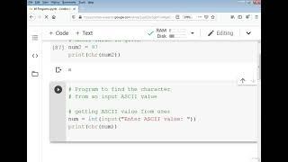 Convert ascii to char python