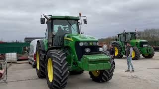 John Deere 7920 tractor being tested on the dyno