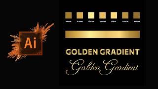 Golden gradient effect & Golden text effect in adobe illustrator | Adobe illustrator tutorial.