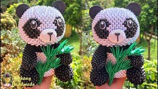 3d origami panda bear tutorial P1 | DIY paper panda stuff , room decoration