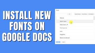 How To Install Custom New Fonts On Google Docs