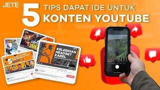 5 Ide Konten Youtube 2023, Dijamin Gak Pusing Lagi Bikin Konten ! | Sekilas JETE