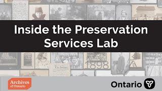 Inside the Preservation Services Lab