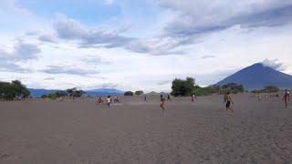 Football game at Lake Natron