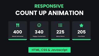 Responsive Number Counting Animation | HTML, CSS & Javascript