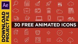 FREE 30 ANIMATED ICONS #1 | DOWNLOAD AFTER EFFECTS PROJECT FILE (No Third Party Plugin)
