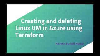 Creating and deleting Linux VM in Azure using Terraform