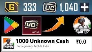 Playstore Free 1000 UC with Proof | Bgmi Free UC Trick | Bgmi Free UC App | Earn Free UC in Bgmi