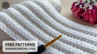 SUPER EASY Crochet Pattern for Beginners (1 ROW REP)!️NEW Crochet Stitch for Baby Blanket & Bag