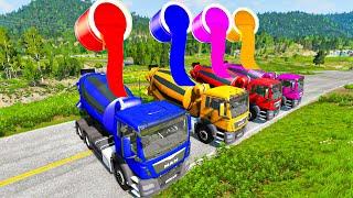 Funny Painting of  Mixer Trucks | BeamNG Fantasy World | BeamNG drive