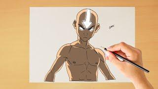 How to draw Aang (Avatar) - Step by step |  Avatar the Last Airbender