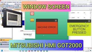 GOT2000 : Window Screen (Pop up Window) Mitsubishi HMI GT Designer3 GOT2000 tutorial