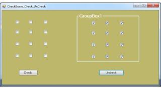 C# - How To Check And unCheck All CheckBox In Form Or In GroupBox In C# [ With Source Code ]