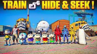 Train లో Shinchan Playing Hide And Seek With Doraemon Pinchan & Criminal Gang Full Fun #pennemstar