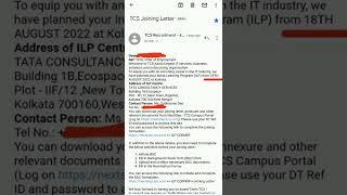 TCS Joining Letter 2022 || Virtual Mode Joining