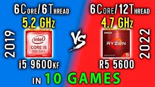 i5 9600k vs Ryzen 5 5600 Test in 10 Games | R5 5600x vs i5 9600kf OC
