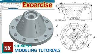 Siemens NX Modeling Tutorials #30 | 3D Modeling Practice Excercise | Revolve, Hole and Pattern