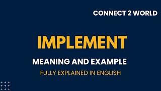 What Does implement  Means || Meanings And Definitions With implement  in ENGLISH