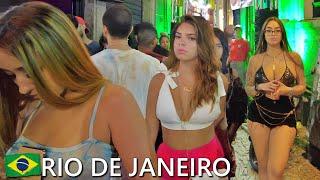 Rio De Janeiro Walking Tour -  LAPA DISTRICT NIGHTLIFE 4k  1:00am