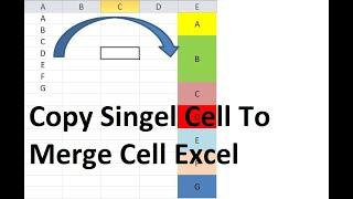 Copy Single Cell To Merge Cell