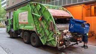 CleanScapes CCC LET2 - McNeilus Rear Loader Collecting Commercial Recycling