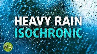 Heavy Rain with Low Delta Wave Isochronic Tones - Black screen