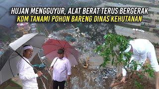 HUJAN MENGGUYUR PUNCAK - ALAT BERAT TERUS BERGERAK | KDM TANAM POHON BARENG DINAS KEHUTANAN