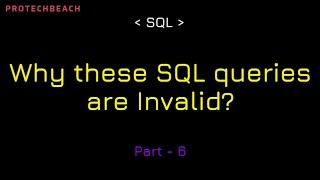 Part-6: Important SQL queries for Interview preparation | Questions and Answers | FAQ
