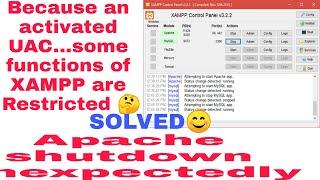 How to install XAMPP !! AND Solve UAC !! AND Apache Shutdown Unexpectedly  error !! IN WINDOWS 10