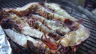 How to Crayfish Braai , BBQ or Grill | How we braai a crayfish in South Africa