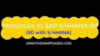 SAP S/4HANA SD Training -  Introduction to SAP S4HANA SD Training (Video1)