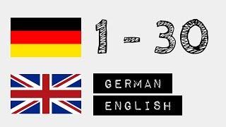 Numbers from 1 to 30 in German and English