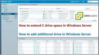 How to extend C drive space in Windows Server in VMware vSphere? | Windows Server C drive extend