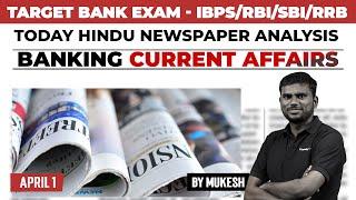 Banking Current Affairs | IBPS/RBI/SBI/RRB 2024 | April 1 Current Affairs | Mukesh