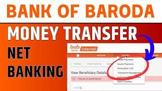 Bank Of Baroda Net Banking Money Transfer On Laptop | BOB Net Banking Money Transfer