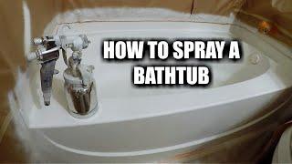 HOW TO REGLAZE A BATHTUB #4  | Reglazing Spray Pattern with a Capspray HVLP Maxum II