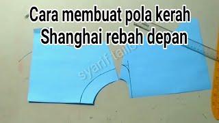 cara membuat pola kerah Shanghai rebah