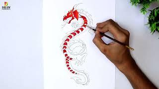 Dragon logo / Dragon logo drawing / Dragon tribal tattoo