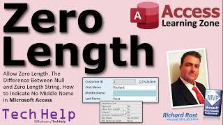 Allow Zero Length. The Difference Between Null and Zero Length String. Indicate No Middle Name.