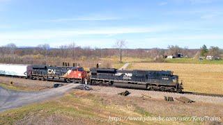 Norfolk Southern Train 12Z, with Canadian National locomotives, near Stuarts Draft